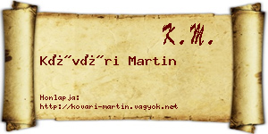 Kővári Martin névjegykártya