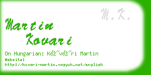 martin kovari business card